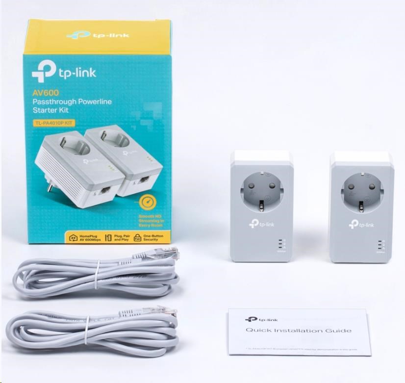 TP-Link TL-PA4010PKIT průchozí powerline set (AV600,  1x100Mb/ s,  HomePlug AV)0 