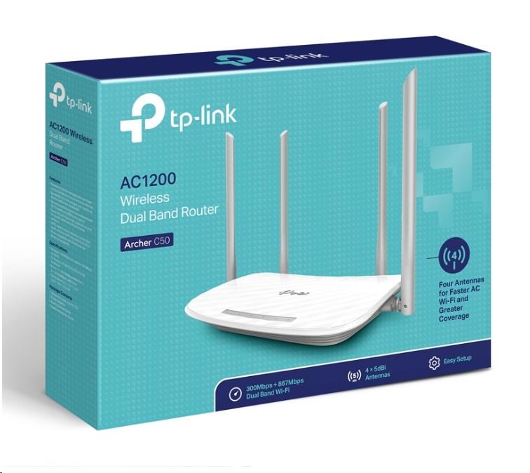 TP-Link Archer C50 WiFi5 router (AC1200, 2,4GHz/5GHz, 4x100Mb/s LAN, 1x100Mb/s WAN)2 
