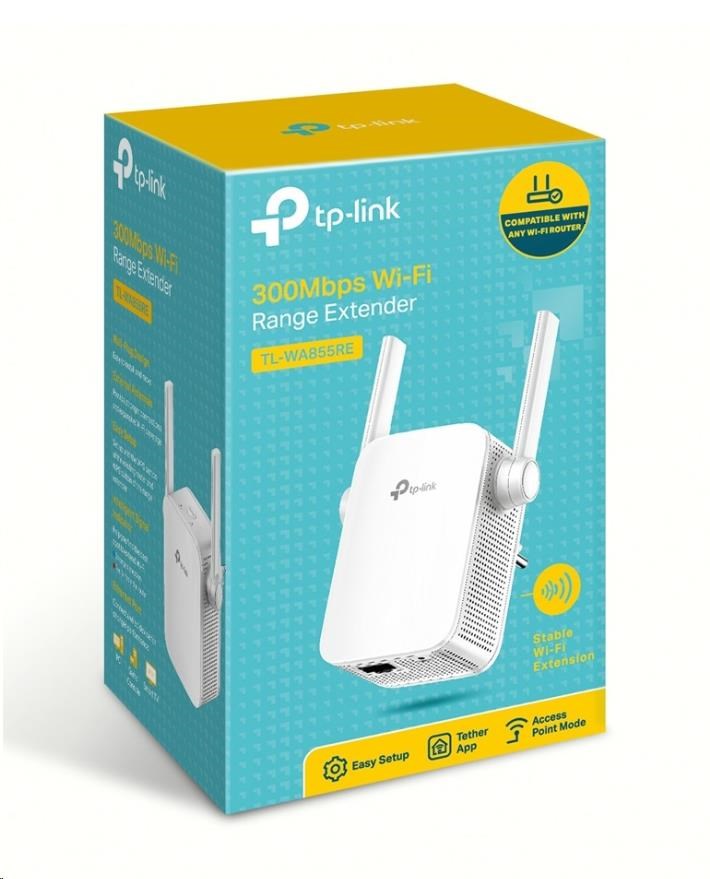TP-Link TL-WA855RE WiFi4 Extender/Repeater (N300,2,4GHz,1x100Mb/s LAN)2 