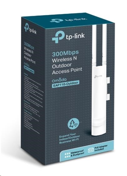 TP-Link EAP110-Outdoor-venkovní OMADA WiFi4 AP (N300, 2, 4GHz, 1x100Mb/ sLAN, 1xPoE-in)3 