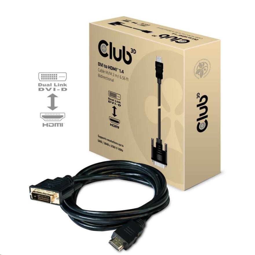 Club3D Kabel DVI-D na HDMI 1.4 (M/ M),  2m1 