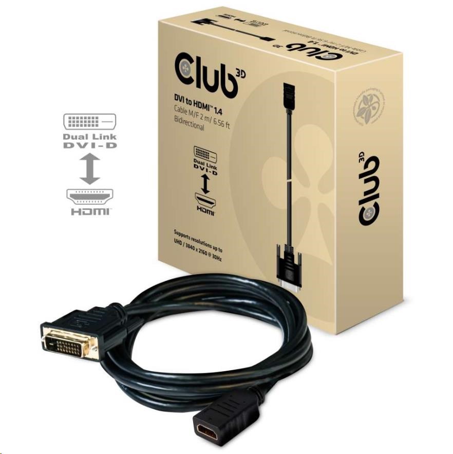 Club3D Kabel DVI-D na HDMI 1.4, (M/F), 2m0 
