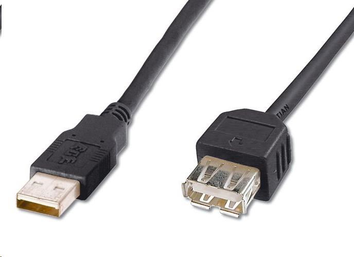 PREMIUMCORD USB 2.0 predlžovací kábel,  A-A,  2 m čierny0 