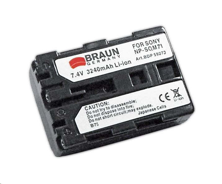 Braun akumulátor SONY NP-FM70,  QM71,  3240mAh0 