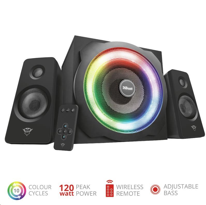 TRUST Reproduktory GXT 629 Tytan RGB Osvetlené 2.1 sada reproduktorov1 