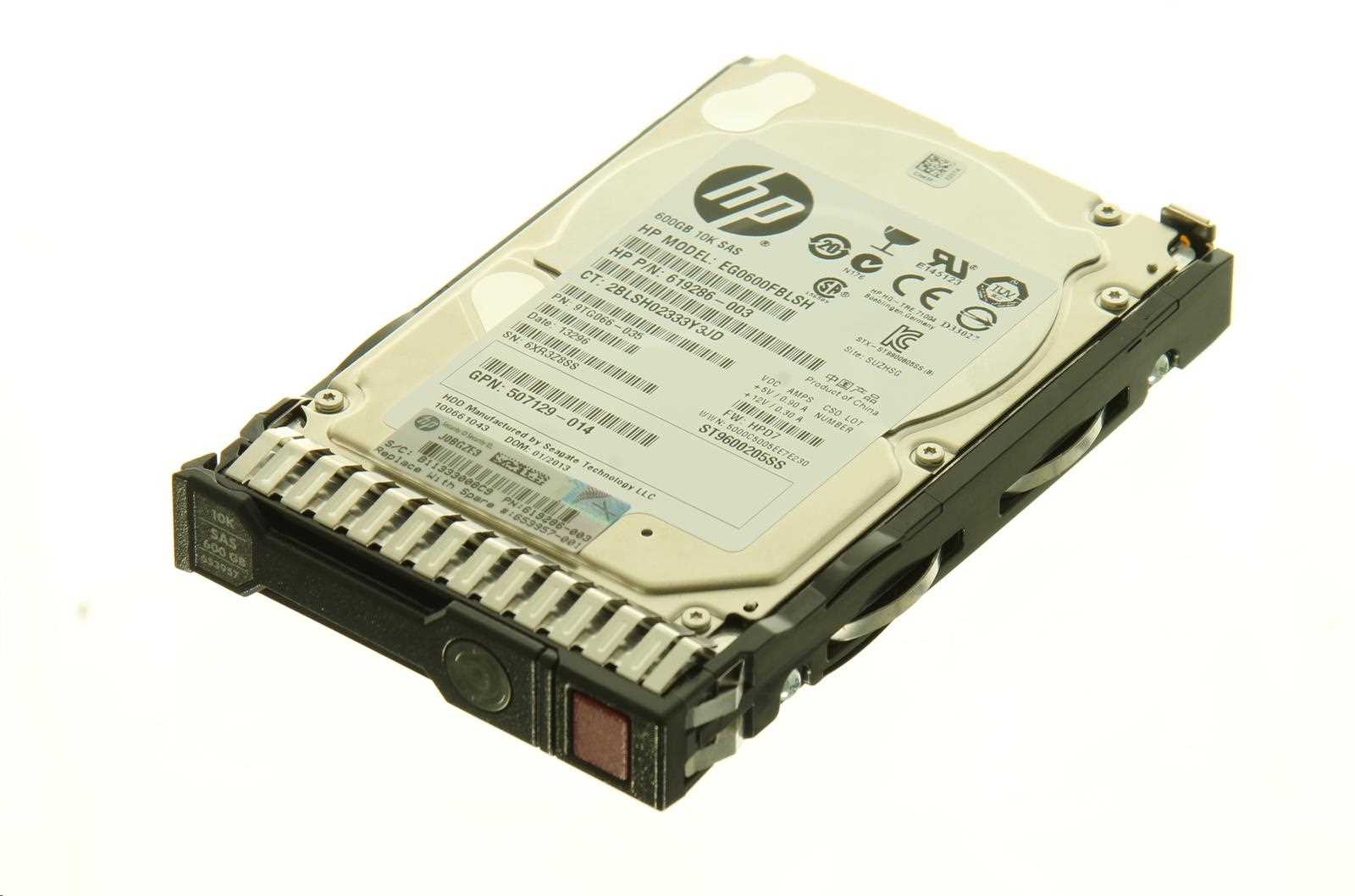 HP HDD 600GB 10k SAS SFF 2.5 6G SC HTPL Ent 1y G8 G9 rfbd0 