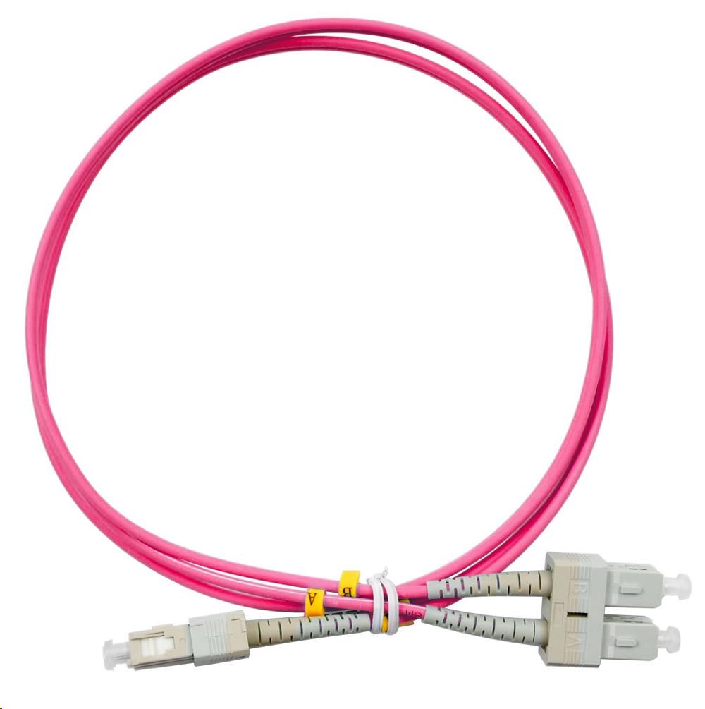 Duplexní patch kabel MM 50/ 125,  OM4,  SC-SC,  LS0H,  3m0 