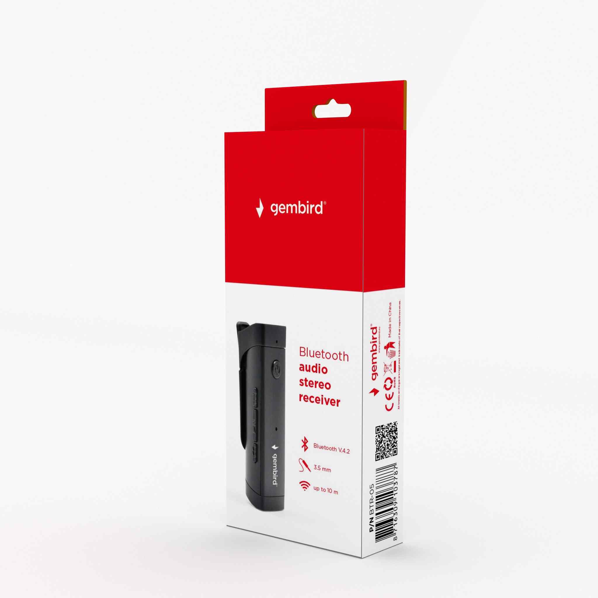 GEMBIRD USB Bluetooth adaptér v4.2, stereo audio prijímač, čierny0 