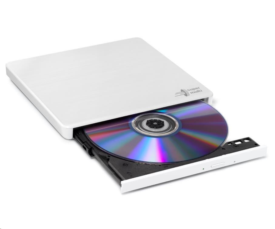 HITACHI LG - externá mechanika DVD-W/ CD-RW/ DVD±R/ ±RW/ RAM GP60NW60,  Slim,  biela,  krabica+SW0 