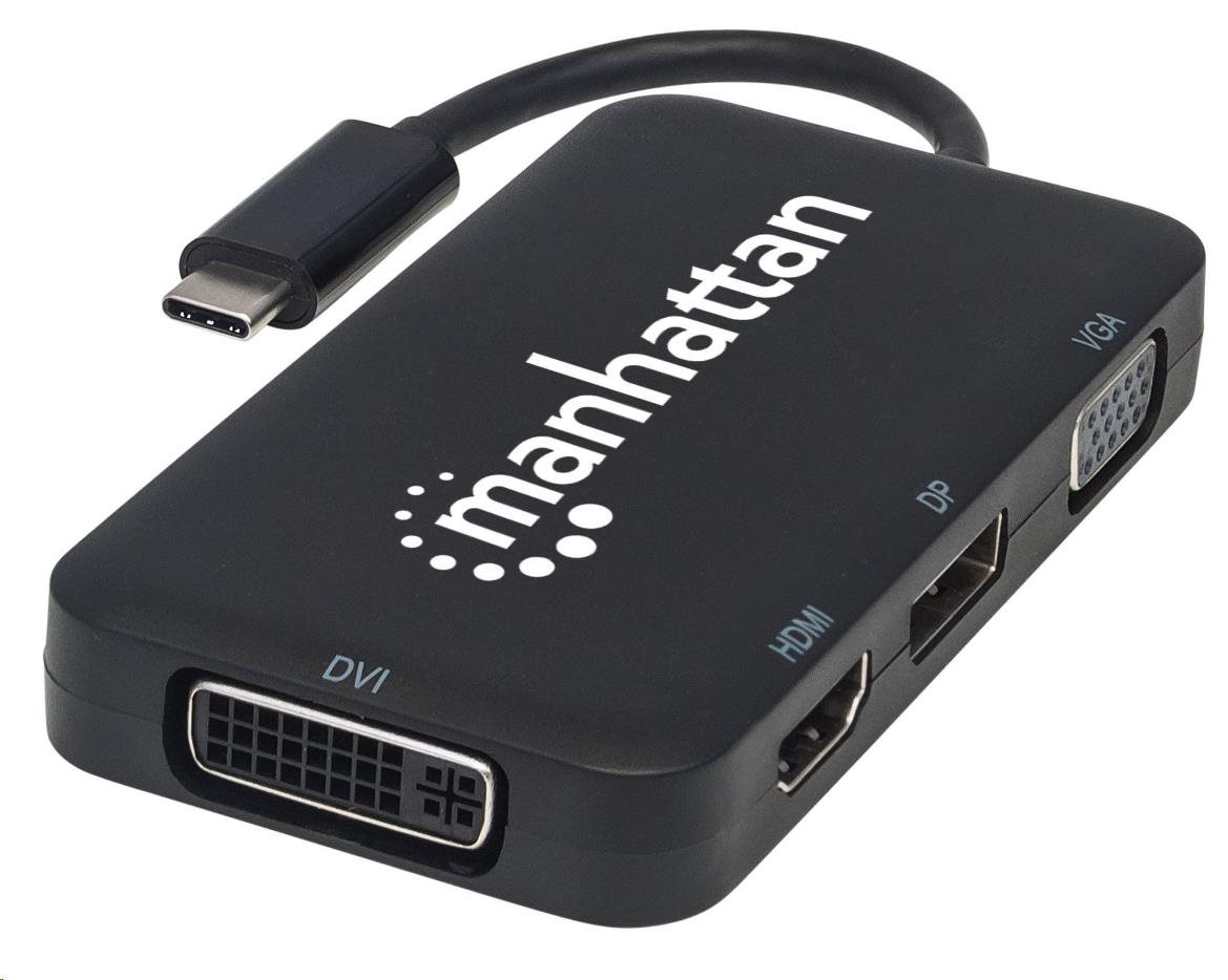 MANHATTAN USB-C na HDMI/DP/VGA/DVI dokovacia stanica1 