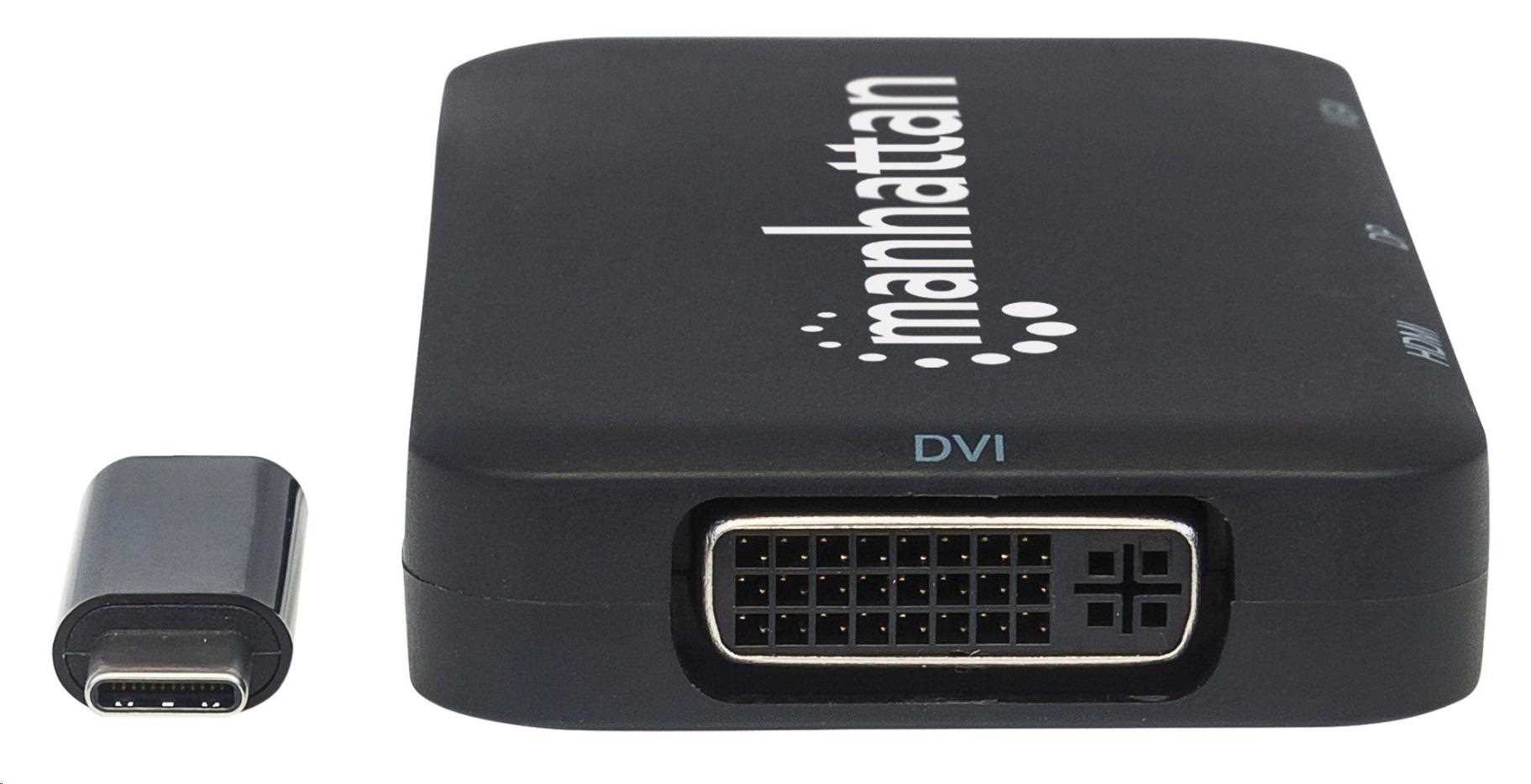 MANHATTAN USB-C na HDMI/DP/VGA/DVI dokovacia stanica0 