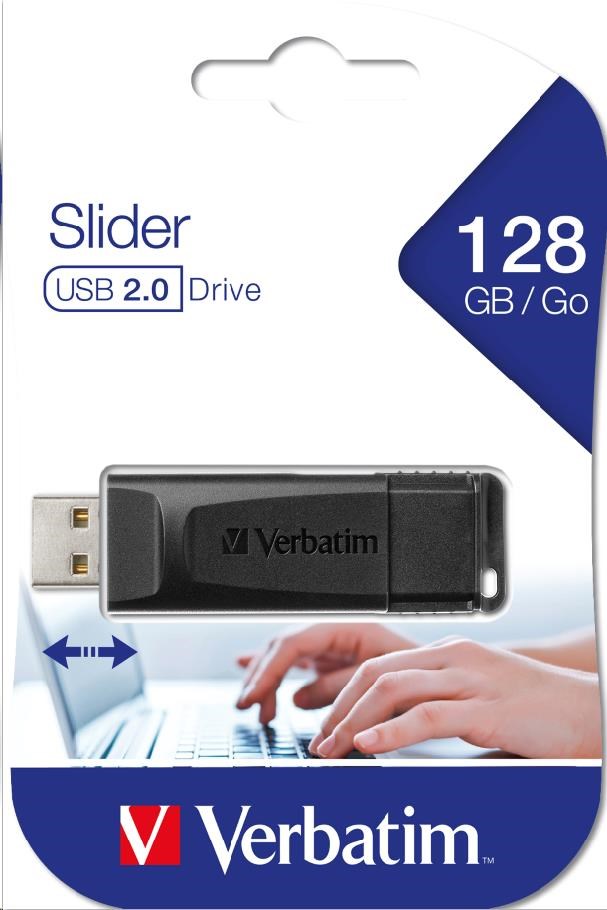 VERBATIM Flash disk 128 GB Store "n" Go Slider,  čierny2 