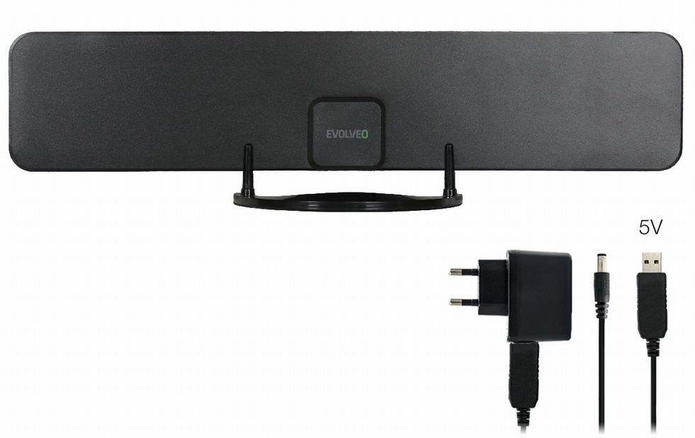 EVOLVEO Xany 2B,  230/ 5V,  aktivní pokojová anténa FM/ DAB+/ DVB-T2,  filtr LTE, 4G, 5G5 