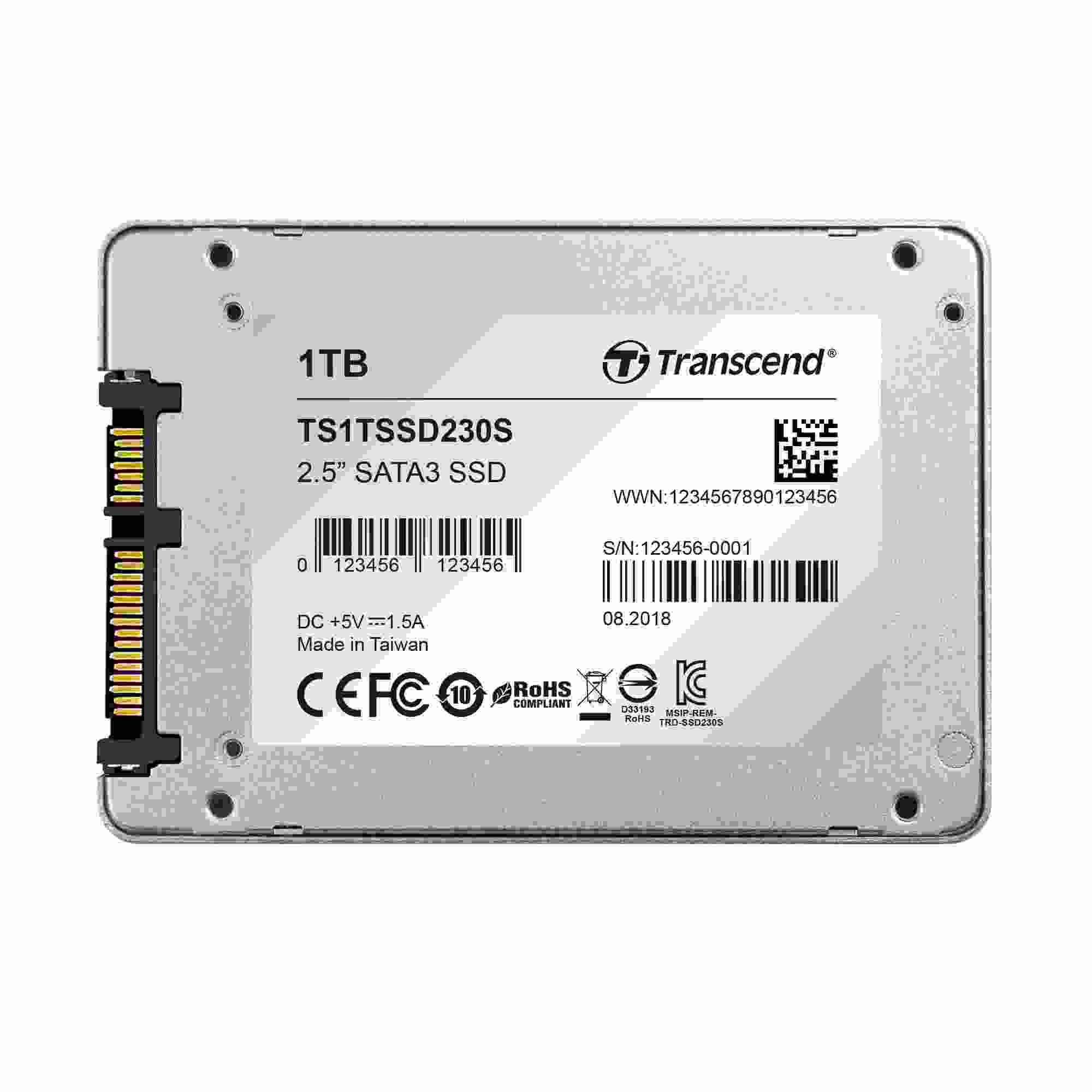 TRANSCEND SSD 230S 1TB,  SATA III 6Gb/ s,  3D TLC,  hliníkové puzdro1 