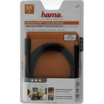 Hama HDMI kábel vidlica - vidlica, pozlátený, 3*, 1,5 m0 