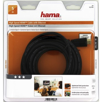 Hama HDMI kábel vidlica - vidlica,  pozlátený,  3*,  5 m1 