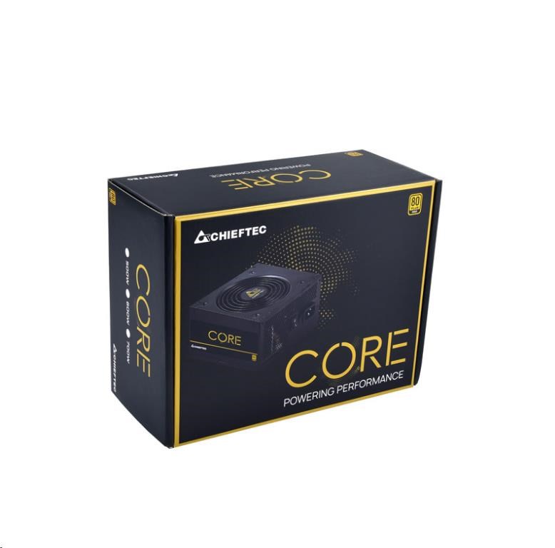CHIEFTEC zdroj Core Series BBS-600S,  600W,  120mm fan,  80+ Gold4 