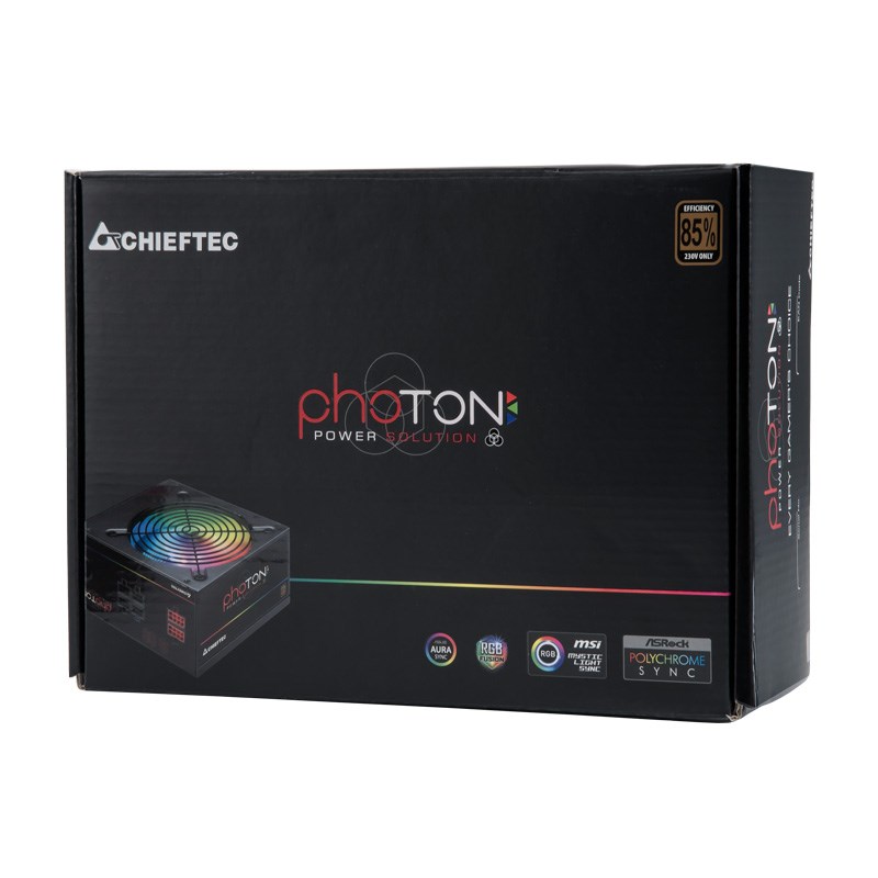 CHIEFTEC Photon Series,  CTG-650C-RGB,  650W,  12cm RGB ventilátor,  Active PFC,  modulárny,  maloobchod,  85+5 