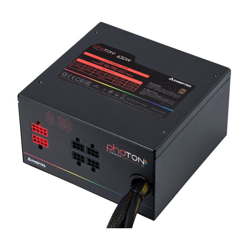 CHIEFTEC Photon Series,  CTG-750C-RGB,  750W,  12cm RGB ventilátor,  Active PFC,  modulárny,  maloobchod,  85+6 