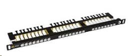 Solarix Patch panel 24xRJ45 CAT6 UTP s viazacou lištou čierny 0,5U SX24HD-6-UTP-BK0 