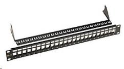Solarix Univerzální modulární neosazený patch panel 24 portů černý 1U SX24M-0-STP-BK-UNI0 