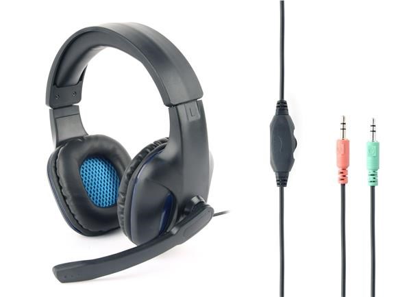 GEMBIRD sluchátka s mikrofonem GHS-04, gaming, černo-modrá0 