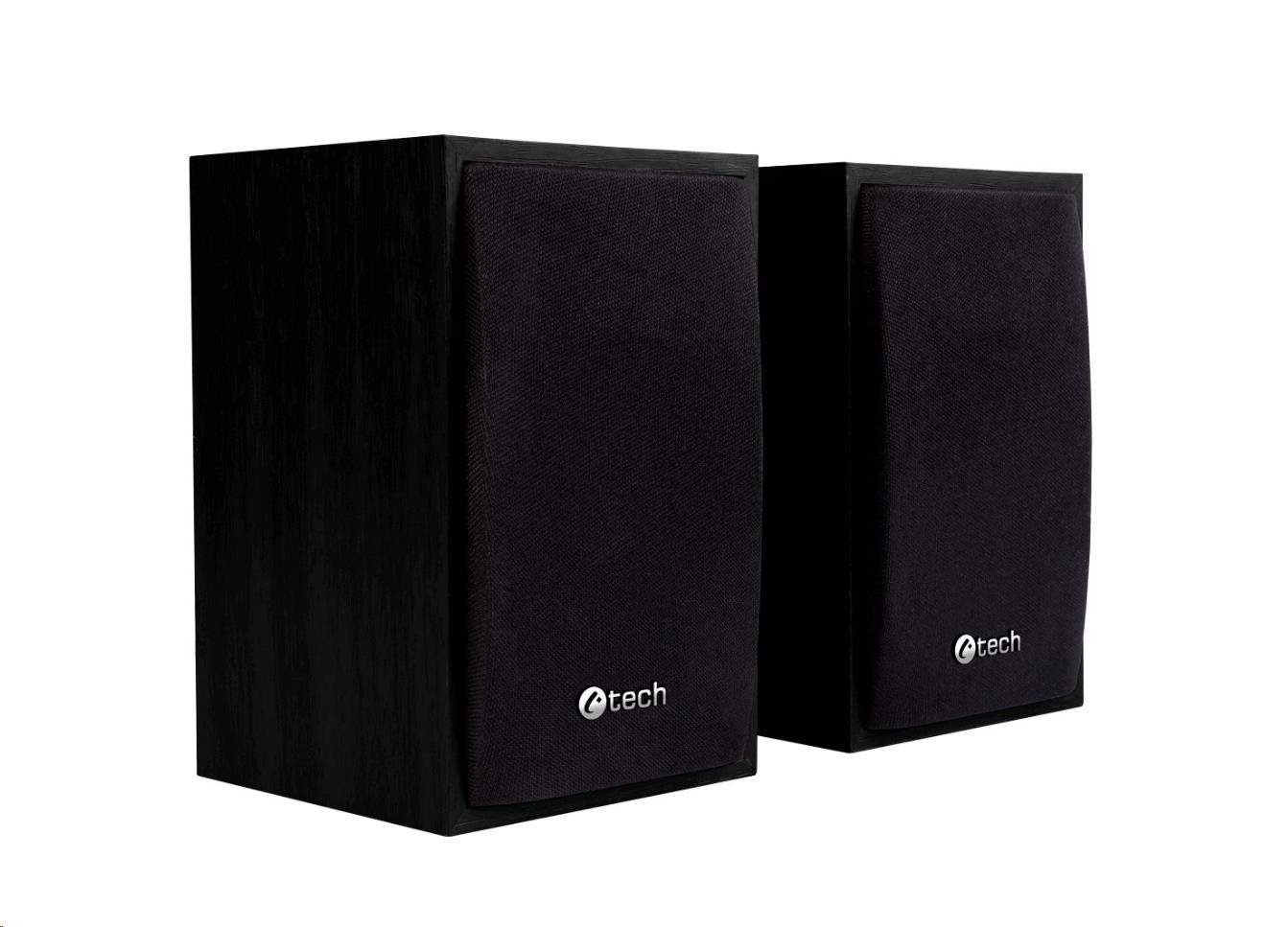 C-TECH Repro SPK-09, 2.0, drevený, čierny, USB0 