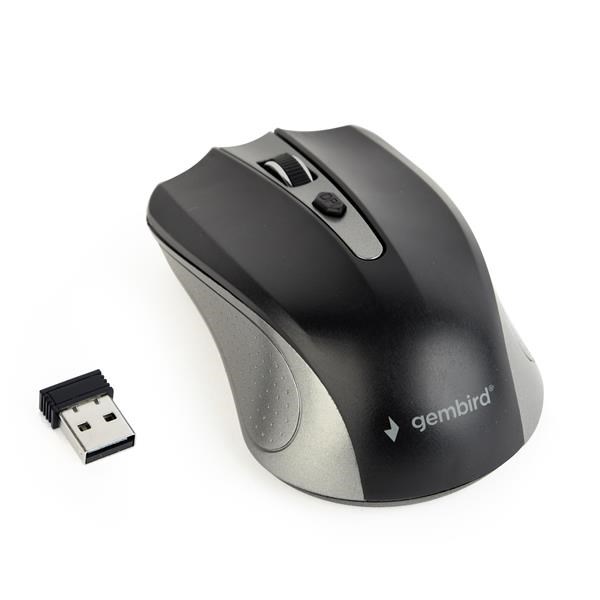 Myš GEMBIRD MUSW-4B-04-GB,  šedo-čierna,  bezdrôtová,  USB nano prijímač2 