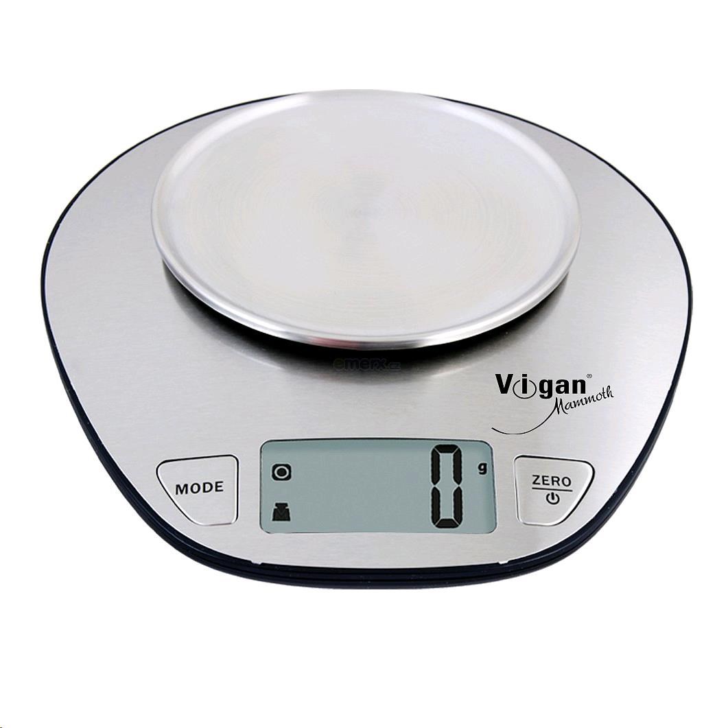 VIGAN KVX1 kuchyňská váha,  do 5 kg,  velký LCD displej,  tenzometrický senzor,  nerez0 