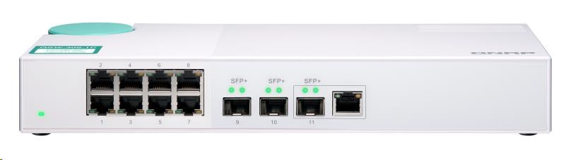 QNAP switch QSW-308-1C (8x Gigabit port + 3x 10G SFP+ port + 1x 10G RJ-45 kombo port)0 