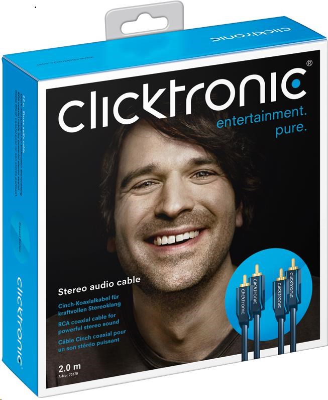 Kábel ClickTronic HQ OFC 2x Cinch - 2x Cinch RCA,  M/ M,  0.5m2 