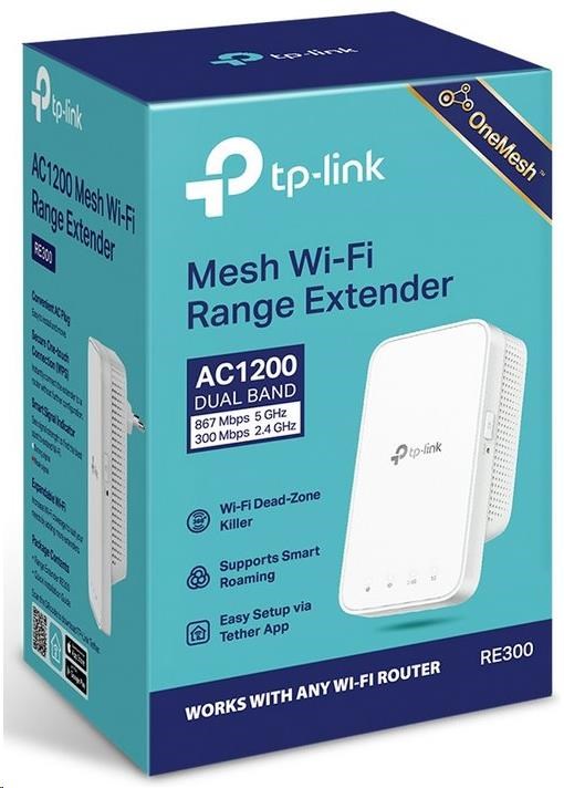 TP-Link RE300 OneMesh WiFi5 Extender/Repeater (AC1200,2,4GHz/5GHz)6 