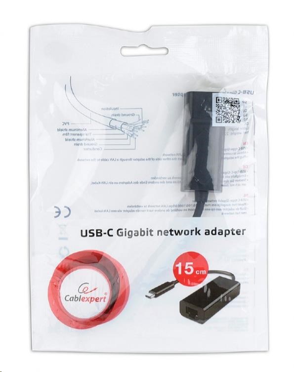 GEMBIRD Cable CABLEXPERT Adaptér USB-C na gigabitovú sieť LAN Ethernet1 