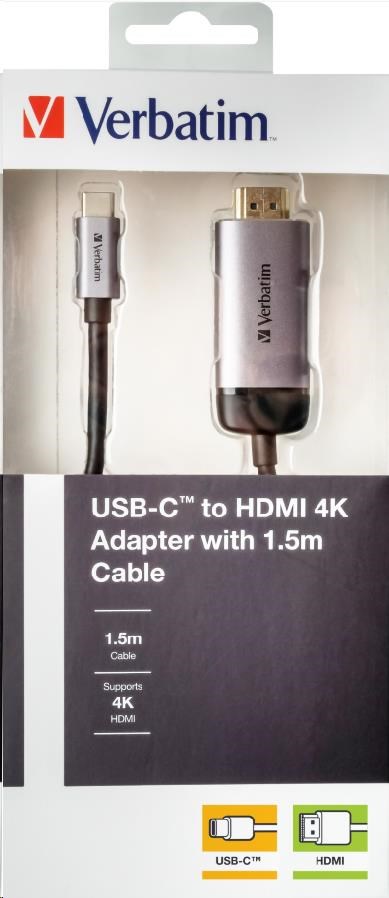VERBATIM 49144 Adaptér USB-C™ na HDMI 4K s 1.5 m kábel HUB5 