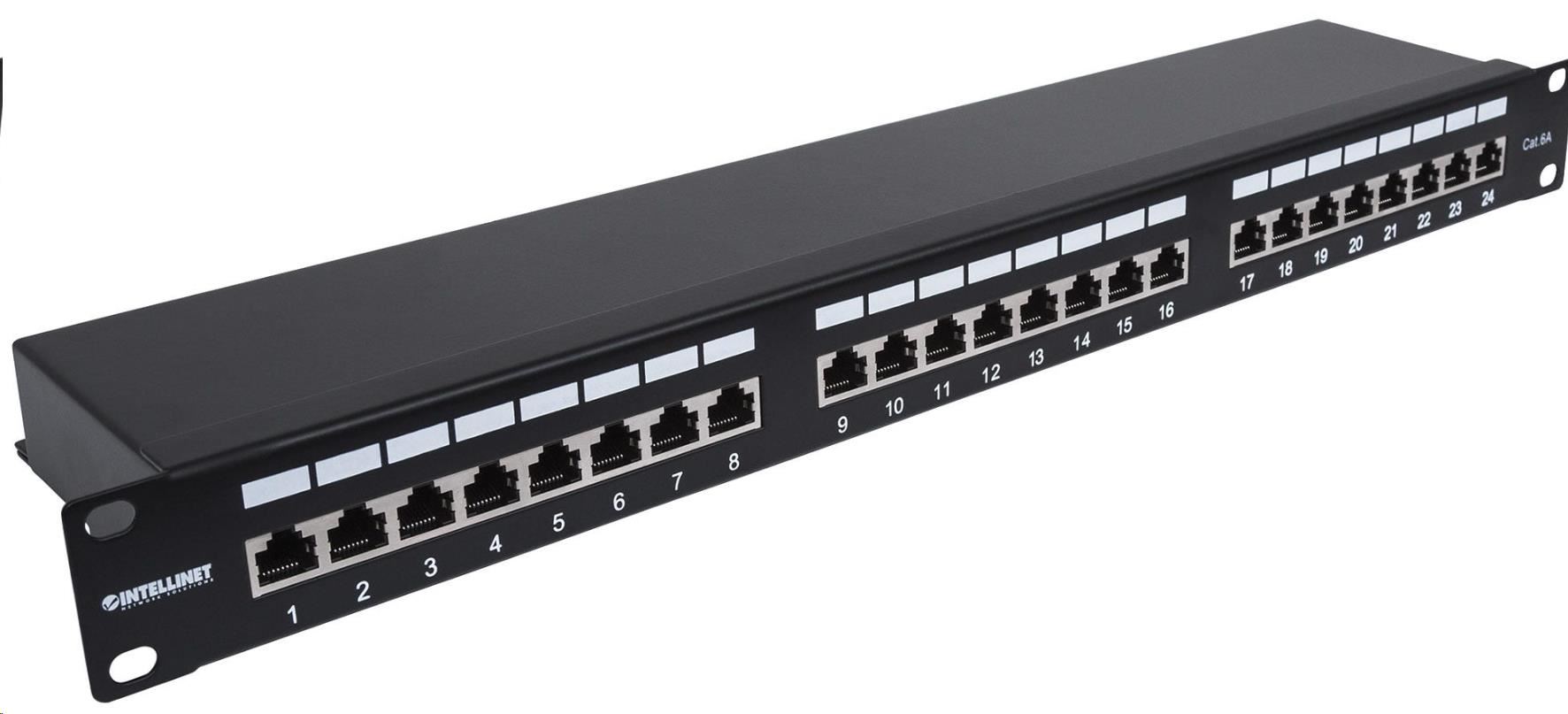 Intellinet Patch panel 24 portov Cat6A,  tienený FTP,  čierny1 