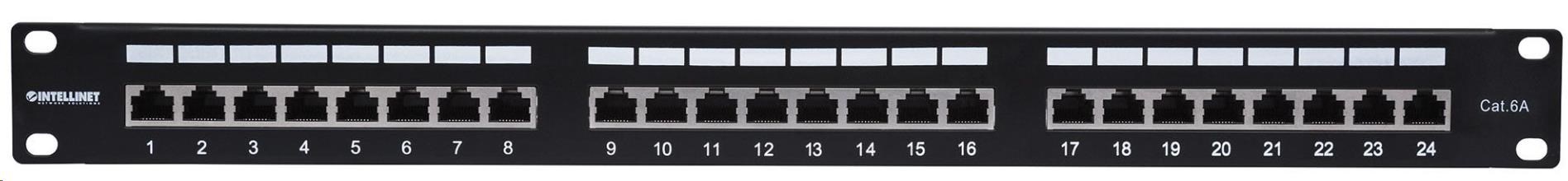 Intellinet Patch panel 24 portov Cat6A,  tienený FTP,  čierny3 