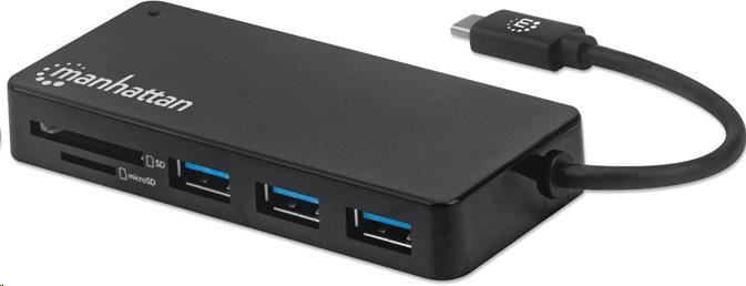 MANHATTAN USB-C Hub 3-port USB 3.2 Gen 1 Hub se čtečkou karet0 