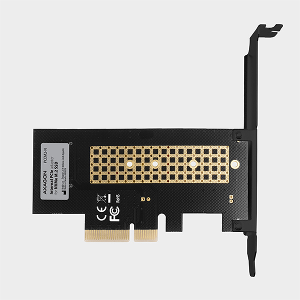 AXAGON PCEM2-N,  PCIe x4 - M.2 NVMe M-key slot adaptér,  vrátane. LP1 