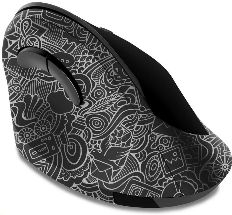 CONNECT IT FOR HEALTH ergonomická vertikálna myš DOODLE,  (+ 1x batéria AA zdarma),  bezdrôtová1 