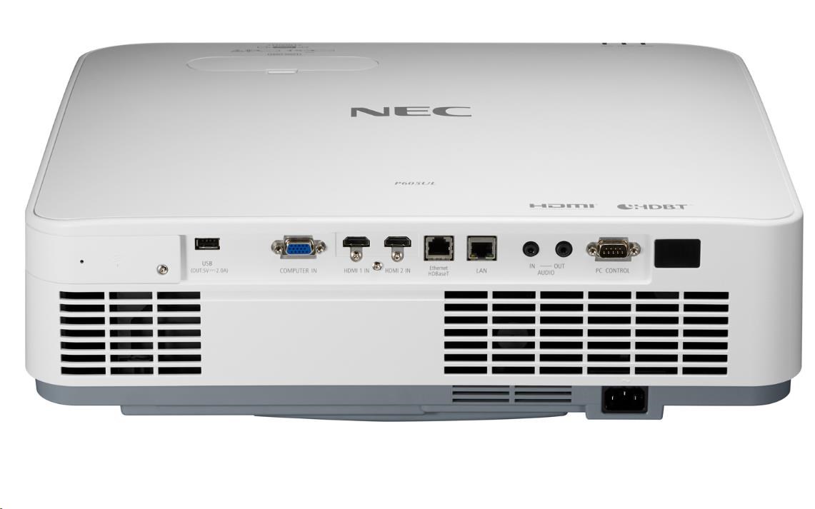 NEC projektor P605UL,  1920x1200,  6000ANSI,  600.000:1,  HDMI,  RS232,  LAN,  USB,  REPRO 20W6 