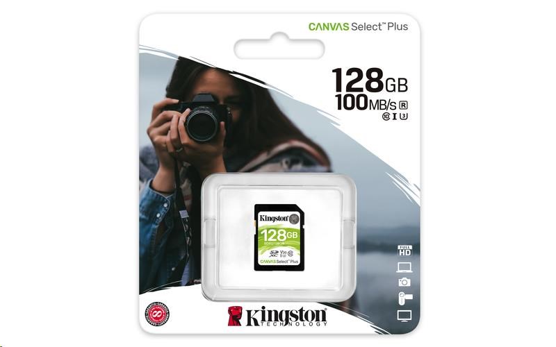 Kingston 128GB SecureDigital Canvas Select Plus (SDXC) 100R 85W Class 10 UHS-I0 