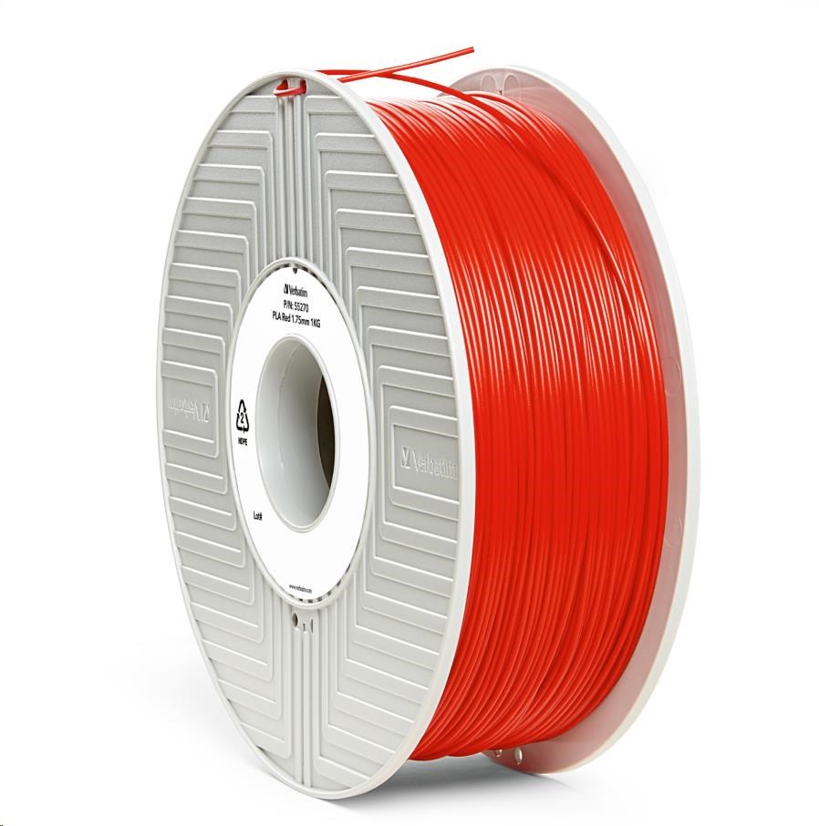 VERBATIM Filament pre 3D tlačiarne PLA 1.75mm,  335m,  1kg červená (OLD PN 55270)0 