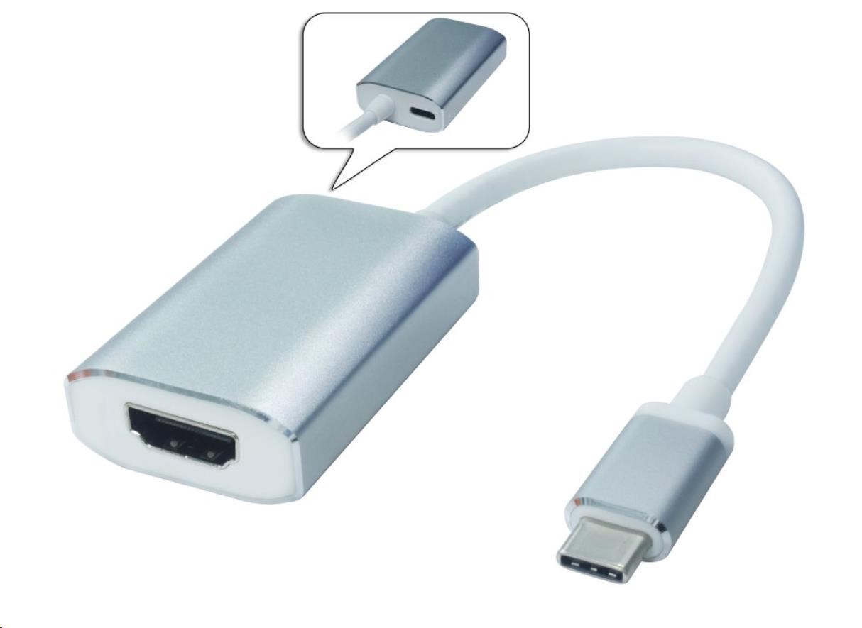 Prevodník PREMIUMCORD USB3.1 na HDMI,  hliníkový kryt,  rozlíšenie 4K*2K@60Hz0 