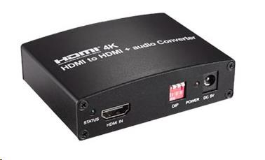 PREMIUMCORD HDMI 4K Audio extraktor s oddelením zvuku na stereo jack,  SPDIF Toslink,  RCA1 