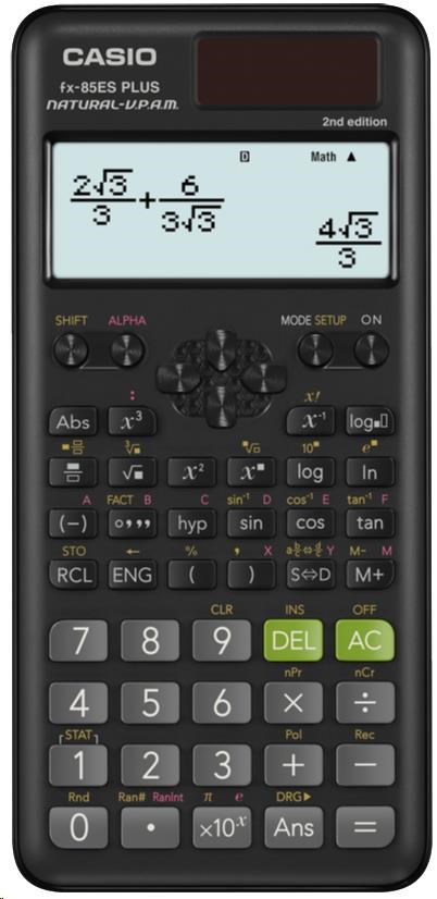 CASIO kalkulačka FX 85 ES Plus 2E,  černá,  školní,  desetimístná0 