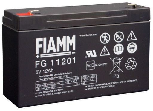 Batéria - Fiamm FG11201 (6V/12,0Ah - Faston 187), životnosť 5 rokov0 