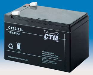 Batéria - CTM CT 12-12L (12V/ 12Ah - Faston 250),  životnosť 5 rokov0 