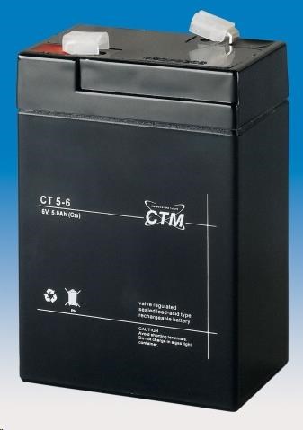Batéria - CTM CT 6-5 (6V/ 5Ah - Faston 187),  životnosť 5 rokov0 