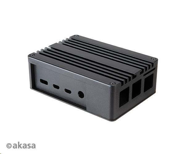 AKASA box pre Raspberry Pi 4 Model B,  rozšírený hliník,  s tepelnými modulmi (skrytý slot SD)0 