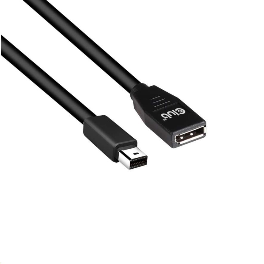 Club3D Prodlužovací kabel Mini DisplayPort 1.4 na DisplayPort 8K 60Hz DSC 1.2 HBR3 HDR Bidirectional (M/ F),  1m2 